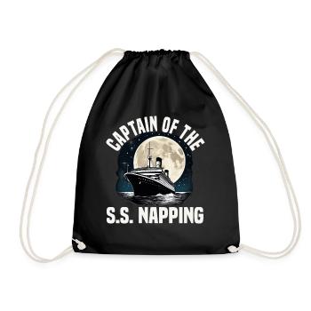 Captain Of Napping Cruise Ship Vacation Group - Turnbeutel - Schwarz - Vorne