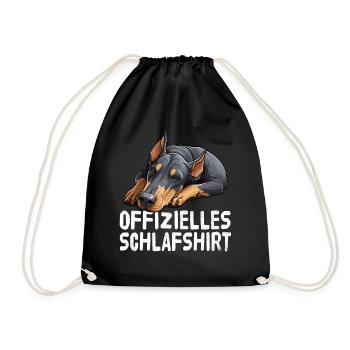 Offizieles Schlafshirt Doberman - Turnbeutel - Schwarz - Vorne