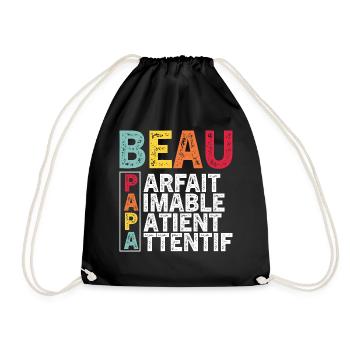 Father's Day Step-Dad 2024 Gift - Drawstring Bag - black - Front