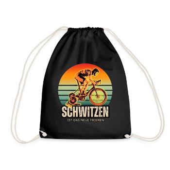 Schwitzen ist das neue Frieren – Indoor Cycling! - Turnbeutel - Schwarz - Vorne