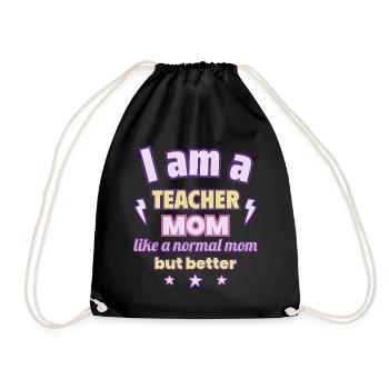 Je suis une maman enseignante, cadeau de fête des mères - Sac de sport léger - noir - Devant