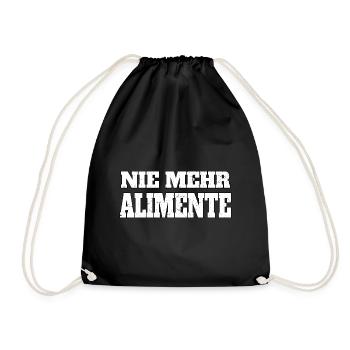 Nie mehr Alimente - Turnbeutel - Schwarz - Vorne