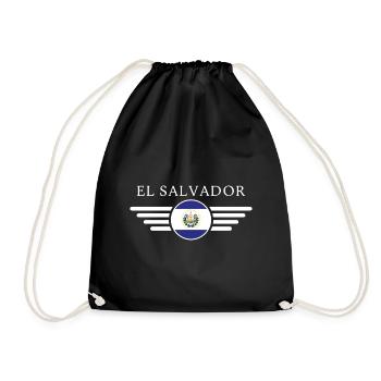 I Love El Salvador Design T-Shirt - Drawstring Bag - black - Front