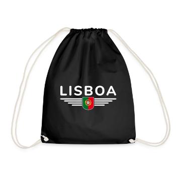 T-shirt de fan de Lisbonne pour les amoureux du Portugal - Sac de sport léger - noir - Devant