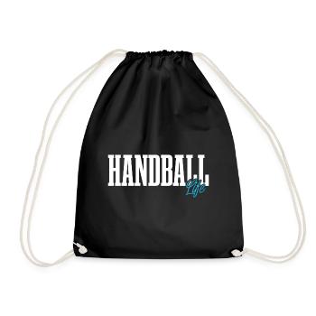Handball Handballer - Turnbeutel - Schwarz - Vorne