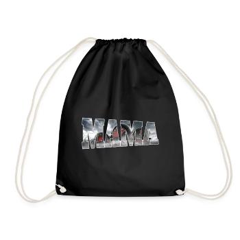 Racing Matching Family Race Car Pit Crew Mom - Drawstring Bag - black - Front