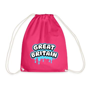 Great Britain - Drawstring Bag - fuchsia - Front