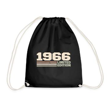 1966 Geburtstagsgeschenk 1966, limitierte Auflage 1966 - Turnbeutel - Schwarz - Vorne