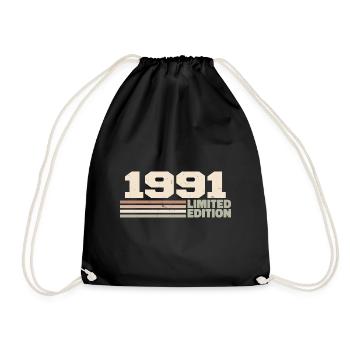 1991 Geburtstagsgeschenk 1991 limitierte Auflage 1991 - Turnbeutel - Schwarz - Vorne