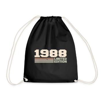 1988 Geburtstagsgeschenk 1988 limitierte Auflage 1988 - Turnbeutel - Schwarz - Vorne