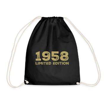Geburtstagsgeschenk Jahrgang 1958 Jahrgang 1958 - Turnbeutel - Schwarz - Vorne