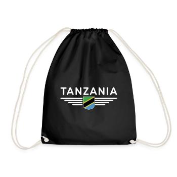 Tanzania T-Shirt for Real Fans - Drawstring Bag - black - Front