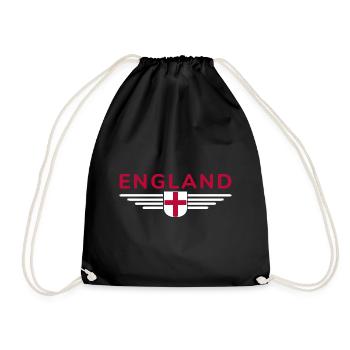 England Fan T-Shirt Design - Drawstring Bag - black - Front