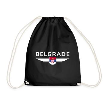 T-Shirt Belgrade – Pour les fans de la capitale - Sac de sport léger - noir - Devant