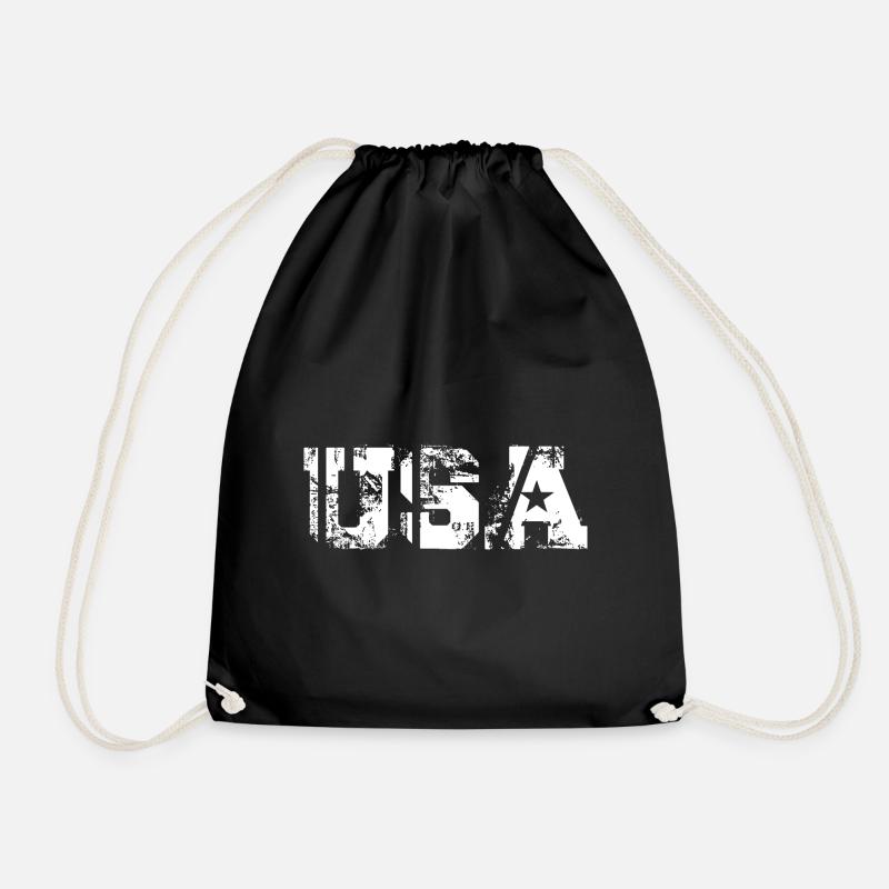 USA - Drawstring Bag - black