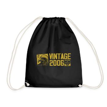 Vintage 2006 Retro Anniversary Gift 2006 - Drawstring Bag - black - Front