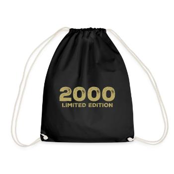 Geburtstagsgeschenk Jahrgang 2000 Jahrgang 2000 - Turnbeutel - Schwarz - Vorne