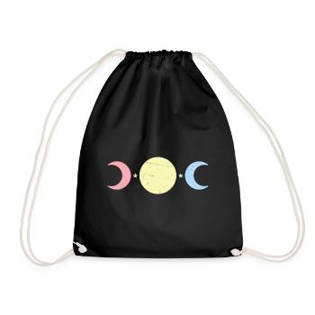 Kawaii Sichel Niedlicher Pastel Goth Mond - Turnbeutel - Schwarz - Vorne