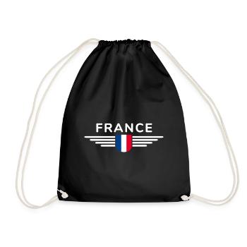 I Love France Elegance Style Design Outfits - Drawstring Bag - black - Front