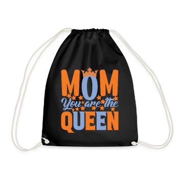 Mom Mother's Day Gift Idea Pregnant - Drawstring Bag - black - Front