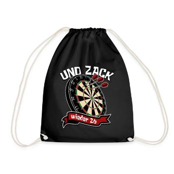 Darts - Und zack - wieder 26 Dart Spieler - Turnbeutel - Schwarz - Vorne