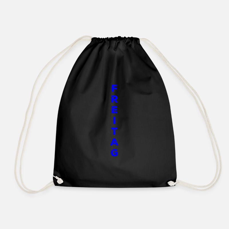 Friday - blue - Drawstring Bag - black