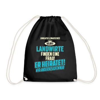 JGA Team - Landwirt - strong sky blue - RAHMENLOS - Turnbeutel - Schwarz - Vorne