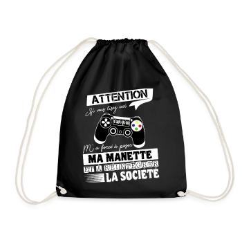 Gameur Shirt • Jeux de Video • Manette Cadeaux - Sac de sport léger - noir - Devant