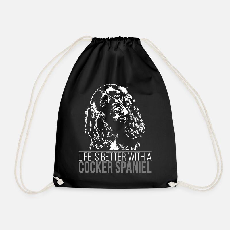 COCKER SPANIEL Life is better Wilsigns Hunde - Turnbeutel - Schwarz