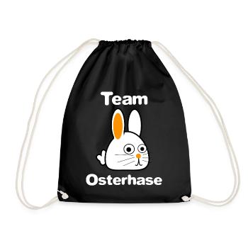 Team Osterhase - Ostern - Osterfeiertage - Hase - Turnbeutel - Schwarz - Vorne