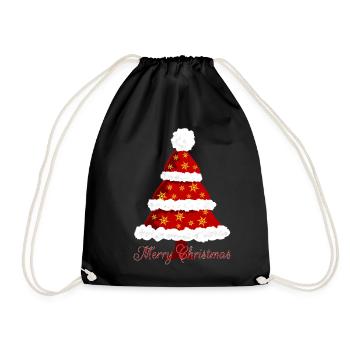 Christmas fir tree - Drawstring Bag - black - Front