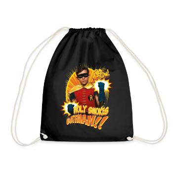 DC Comics Batman Robin Holy Smokes Spruch - Turnbeutel - Schwarz - Vorne