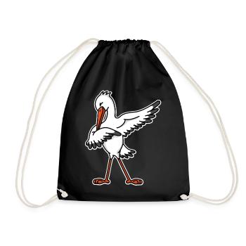 Dab dabbing annonce de grossesse de cigogne - Sac de sport léger - noir - Devant