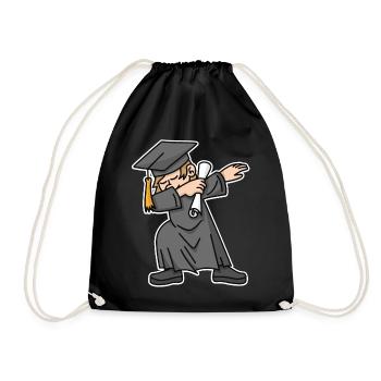 Boy student dab dabbing graduation school - Drawstring Bag - black - Front