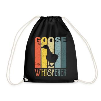 Goose geese - Drawstring Bag - black - Front