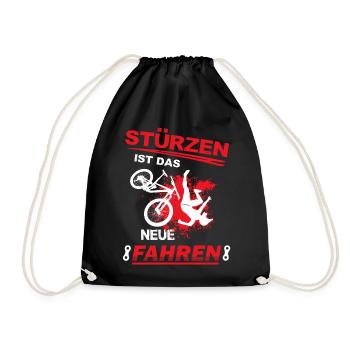 stürzen, fahrrad, Mountainbiker Sturz MTB downhill - Turnbeutel - Schwarz - Vorne