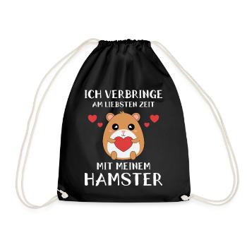 Süßer Hamster Nagetier Zwerghamster Haustier - Turnbeutel - Schwarz - Vorne
