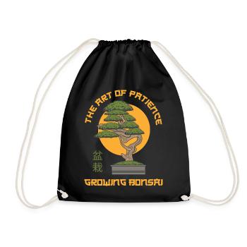 The Art Patient Bonsai Plants - Drawstring Bag - black - Front