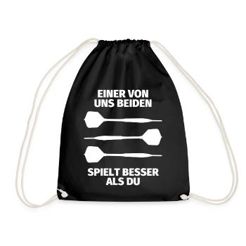 Darts lustiger Spruch - Turnbeutel - Schwarz - Vorne
