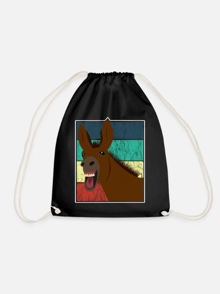Maultier Muli Esel Pferd Vintage Geschenk - Turnbeutel - Schwarz