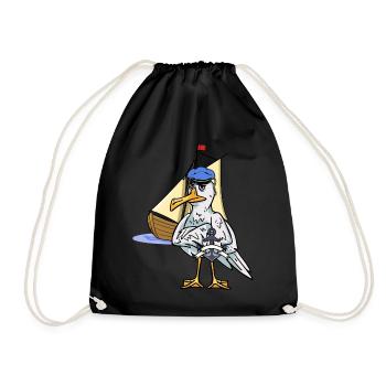 Seafarer Seaman Maritime Captain Ahoy - Drawstring Bag - black - Front