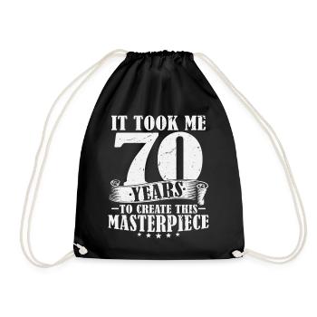 70 Years Birthday Saying 70 Birthday Gift - Drawstring Bag - black - Front