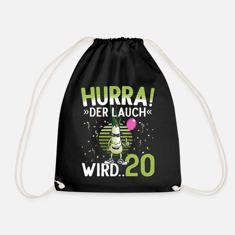 20 Geburtstag 20 Jahre Hurra der Lauch wird 20 - Turnbeutel - Schwarz