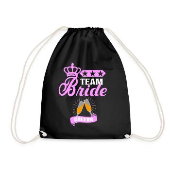 Bachelorette Team Bride Wedding bachelorette party - Drawstring Bag - black - Front