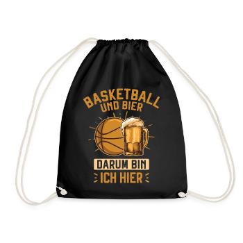 Basketball und Bier Basket and Beer Basketball - Drawstring Bag - black - Front