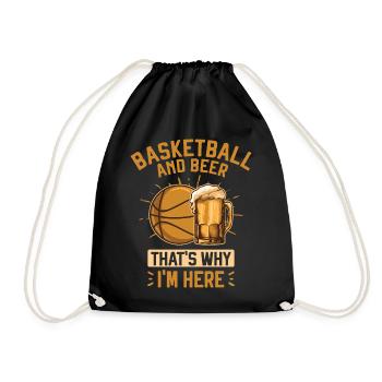 Basketball and Beer Funny Basketballer Sayings - Drawstring Bag - black - Front