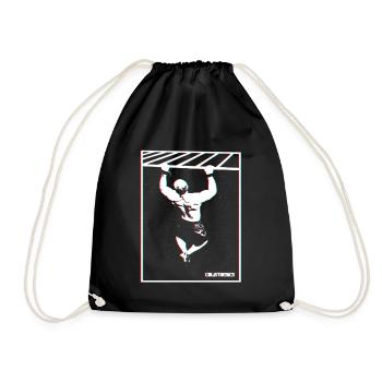 Calisthenics Pull-Up Glitch Design - Turnbeutel - Schwarz - Vorne