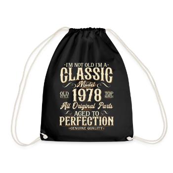 1978 Vintage Born Vintage Cadeau d’anniversaire - Sac de sport léger - noir - Devant
