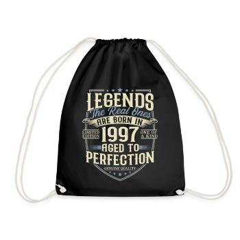 1997 Born Legends Birthday Gift - Drawstring Bag - black - Front