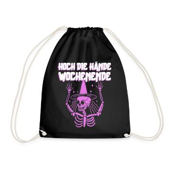 HOCH DIE HÄNDE WOCHENENDE *HALLOWEEN* - Turnbeutel - Schwarz - Vorne